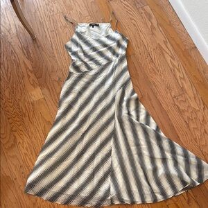 Theory Black and White Halter Maxi Dress for Night Out or Casual dress for daywe